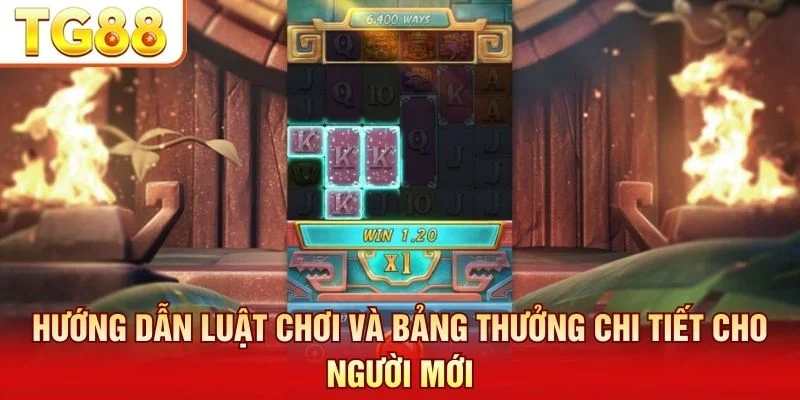 Hướng dẫn luật chơi nhấn mạnh biểu tượng Wild và vòng quay miễn phí